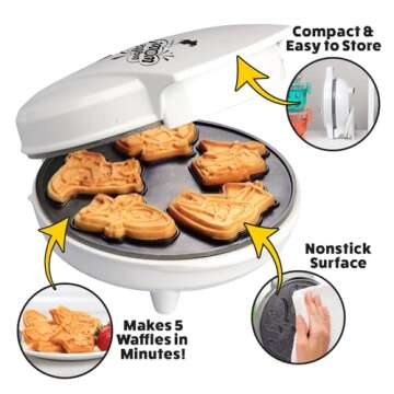 Dungeon Heroes Electric Mini Waffle Maker - Eat Wizards Fighters Clerics for Breakfast - Novelty Pan...