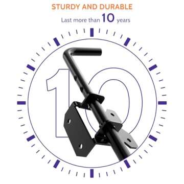 SKYSEN Self-Closing Fence Gate Hinges, Latch, and 24" Drop Rod for Double Gate Fence, Fence Gate Hardware - Easy to Install, Sturdy and Durable - Black Plastic Coated(smzt-01)