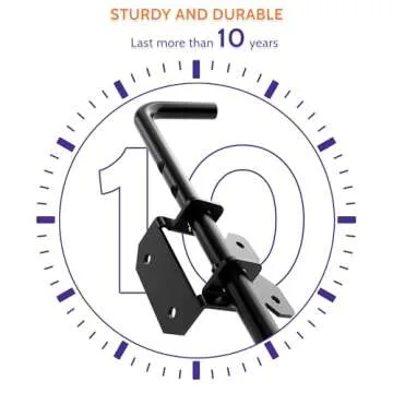 SKYSEN Self-Closing Fence Gate Hinges, Latch, and 24" Drop Rod for Double Gate Fence, Fence Gate Hardware - Easy to Install, Sturdy and Durable - Black Plastic Coated(smzt-01)