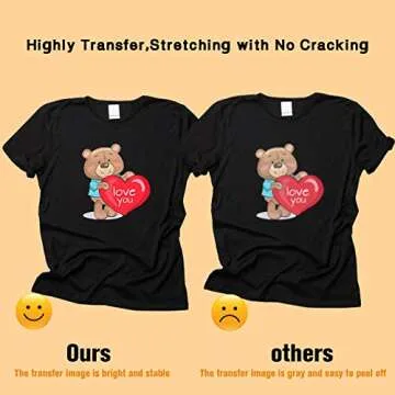 30 Sheets Heat Transfer Paper for Black and Dark Fabric, 8.3 x 11.7" Iron-on Transfer Paper for T Shirt for Any Inkjet Printers, Washable, No Cracking, No Fading