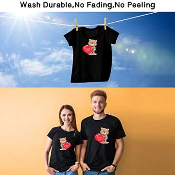 30 Sheets Heat Transfer Paper for Black and Dark Fabric, 8.3 x 11.7" Iron-on Transfer Paper for T Shirt for Any Inkjet Printers, Washable, No Cracking, No Fading