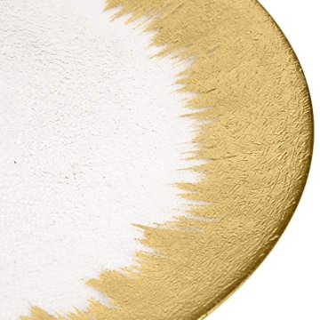 Elegant 13" Gold Foil Leaf Rim Glass Charger Plates