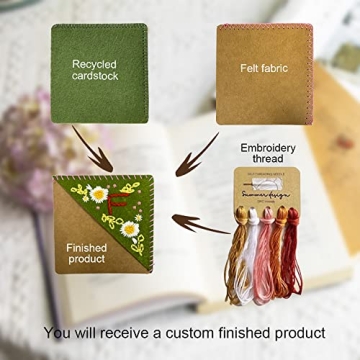 Personalized Hand Embroidered Felt Bookmark for Readers