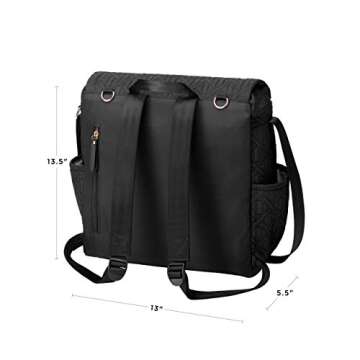 Petunia Pickle Bottom Boxy Backpack | Diaper Bag | Diaper Bag Backpack for Parents | Top-Selling Stylish Baby Bag | Sophisticated Backpack for On The Go Moms | Moonless Rose Embossed