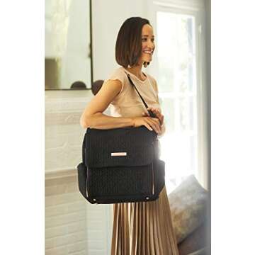 Petunia Pickle Bottom Boxy Backpack | Diaper Bag | Diaper Bag Backpack for Parents | Top-Selling Stylish Baby Bag | Sophisticated Backpack for On The Go Moms | Moonless Rose Embossed