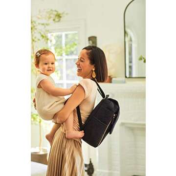 Petunia Pickle Bottom Boxy Backpack | Diaper Bag | Diaper Bag Backpack for Parents | Top-Selling Stylish Baby Bag | Sophisticated Backpack for On The Go Moms | Moonless Rose Embossed