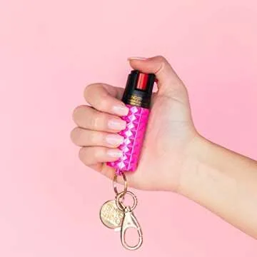 Blingsting Pepper Spray Keychain for Women in Pink
