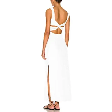 Elegant Backless Maxi Dress High Slit ALENDA DANMOS
