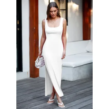 Elegant Backless Maxi Dress High Slit ALENDA DANMOS