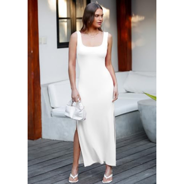 Elegant Backless Maxi Dress High Slit ALENDA DANMOS