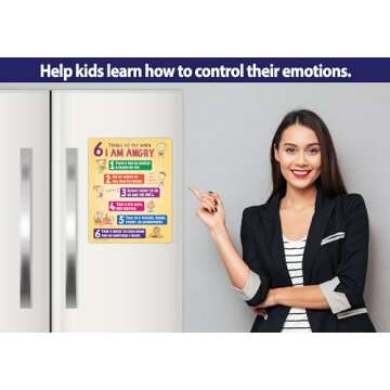 ZOCO - Behavior Management Chart for Home and School - Kids Anger Control Strategies - Calm Down, Coping Corner Classroom Chart - Laminated with Magnets, 8.5 x 11 inches