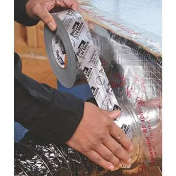 Duck Brand HVAC Duct Sealing Tape, Silver, 1.88 Inches x 30 Yards, 1 Roll (1404523)