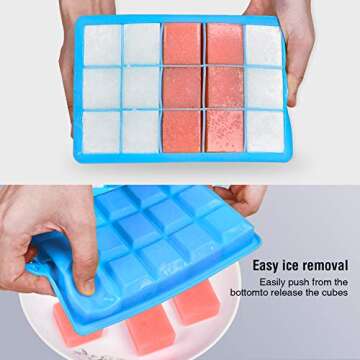 BomStar Silicone Ice Cube Trays for Drinks and Cocktails
