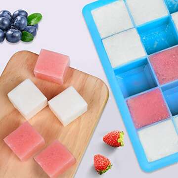 BomStar Silicone Ice Cube Trays for Drinks and Cocktails