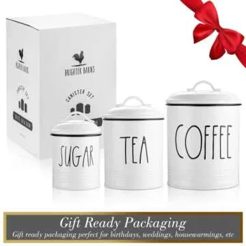 Stylish Brighter Barns Coffee Tea Sugar Canister Set