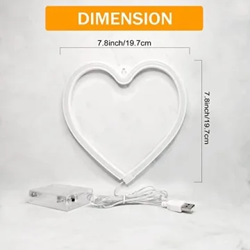 VIFULIN Heart Neon Sign Pink LED Light for Home Decor