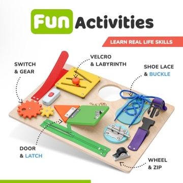 deMoca Montessori Busy Board for Toddlers and Kids