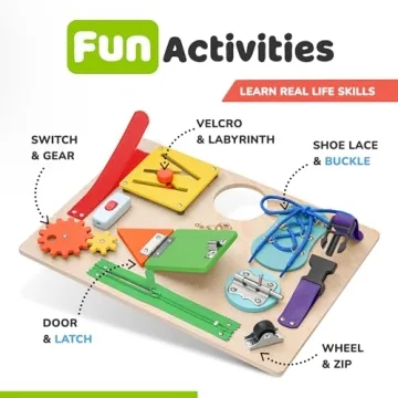 deMoca Montessori Busy Board for Toddlers and Kids