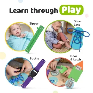 deMoca Montessori Busy Board for Toddlers and Kids