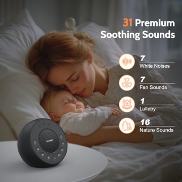 REACHER R2+ White Noise Machine 31 Sounds Sleep Aid