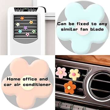 Frienda 8 Pieces Daisy Flower Air Freshener Cute Flower Car Clips Air Vent Clip Car Accessories Interior Decor for Women Girls Charm Colorful Air Vent Decorations(Vibrant Colors)