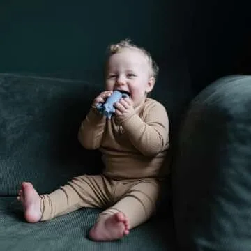 Mushie Silicone Rocket Rattle Teether Toy for Babies