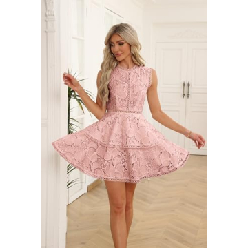 iceKiss Women's Lace Floral Dress - Elegant Mini Style