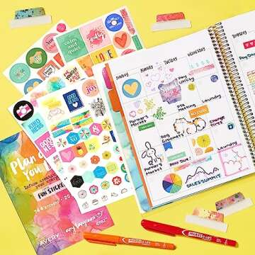 Avery + Amy Tangerine Designer Collection Planner Stickers - 20 Sheets, 744 Stickers