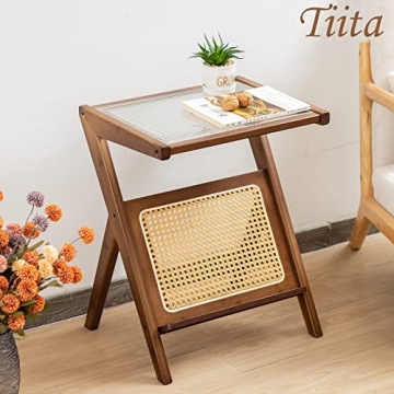 Stylish Tiita Rattan Nightstand Side Table for Modern Homes