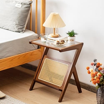 Stylish Tiita Rattan Nightstand Side Table for Modern Homes