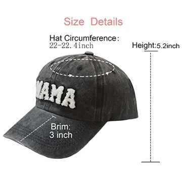 Chenille-Patch Mama Baseball Cap for Women - Chic Sun Protection