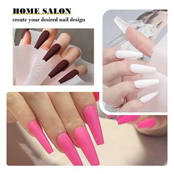 AddFavor 576pcs Press on Nails Long Coffin Fake Nails Full Cover Matte Ballerina Acrylic Artificial False Nail Tips 24 Colors 10 Sizes for Women Girls