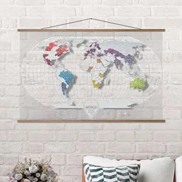Transparent Scratch Off World Map - 24 x 38 in - Printed on Flexible Vinyl and Rewritable - Thousands of Cities Marked - Made in Ukraine by 1DEA.me