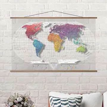 Transparent Scratch Off World Map - 24 x 38 in - Printed on Flexible Vinyl and Rewritable - Thousands of Cities Marked - Made in Ukraine by 1DEA.me