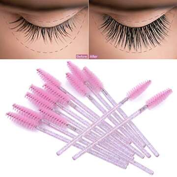 Tbestmax 1000 Disposable Mascara Wands for Eyelash & Eyebrow