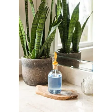 Gold Glass Mouthwash Oil Dispenser with Metal Spout - 8oz