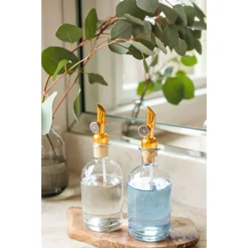 Gold Glass Mouthwash Oil Dispenser with Metal Spout - 8oz