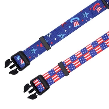 Lamphyface 2 Pack American Flag Dog Collar Adjustable 4th of July Independence Day Small
