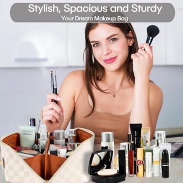 ALEXTINA Stylish Waterproof Travel Makeup Bag for Women