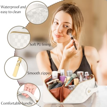 ALEXTINA Stylish Waterproof Travel Makeup Bag for Women