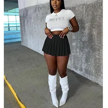Mini Pleated Skirt for Women - Y2K Style Black S