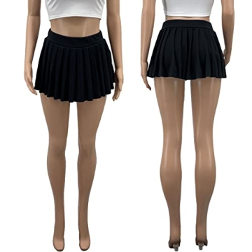 Mini Pleated Skirt for Women - Y2K Style Black S