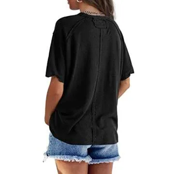 Stylish SENSERISE Womens Oversized Summer Tee Shirt