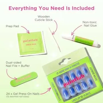 PaintLab Press-On Nails Manicure Kit - Aura Set of 30
