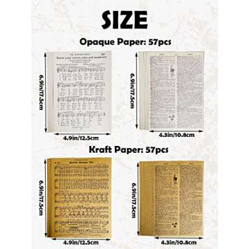 114 Pcs Aged Papers for Scrapbooking, Vintage Decoupage Paper Scrapbooking Supplies, Vintage Ephemer...