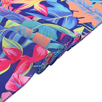 Ayliss Womens Swimwear Chiffon Cover up Solid Color Printed Beach Sarong Swimsuit Wrap Skirt Bathing Bikini (#14 Mixed Colors-Blue Leaf)