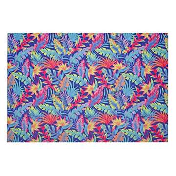 Ayliss Womens Swimwear Chiffon Cover up Solid Color Printed Beach Sarong Swimsuit Wrap Skirt Bathing Bikini (#14 Mixed Colors-Blue Leaf)