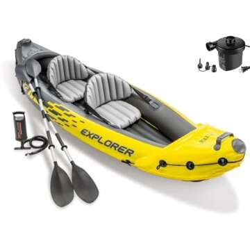 Intex Explorer K2 Kayak: Inflatable 2-Person Adventure with Oars and Pumps