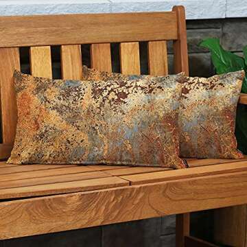 EKOBLA Square Throw Pillow Covers Beach Ocean Coastal Orange Black Blue Starfish Sea Life Animal Cotton Linen Cushion Case for Sofa Couch 12x20 Inches