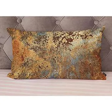 EKOBLA Square Throw Pillow Covers Beach Ocean Coastal Orange Black Blue Starfish Sea Life Animal Cotton Linen Cushion Case for Sofa Couch 12x20 Inches